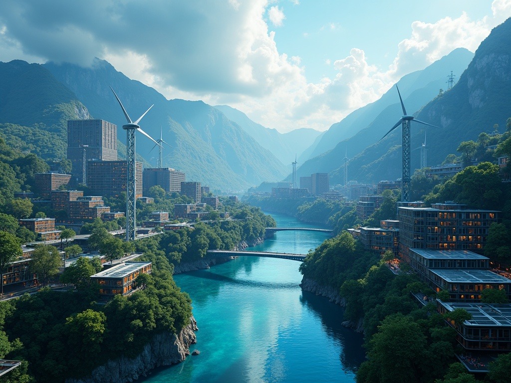 Representación futurista de centros de datos con sistemas avanzados de refrigeración líquida y energías renovables que garantizan sostenibilidad