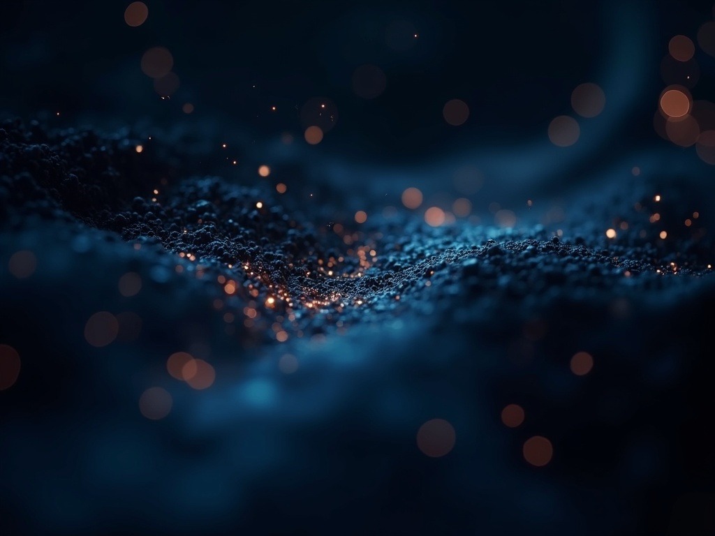 Escena macro ultrarrealista que muestra la inteligencia artificial aplicada al conocimiento científico, destacando patrones complejos en datos caóticos