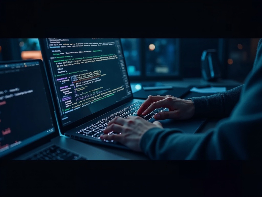 Escena ultra realista que muestra la transición del entorno de desarrollo TypeScript a Go, reflejando eficiencia y pragmatismo tecnológico en Microsoft
