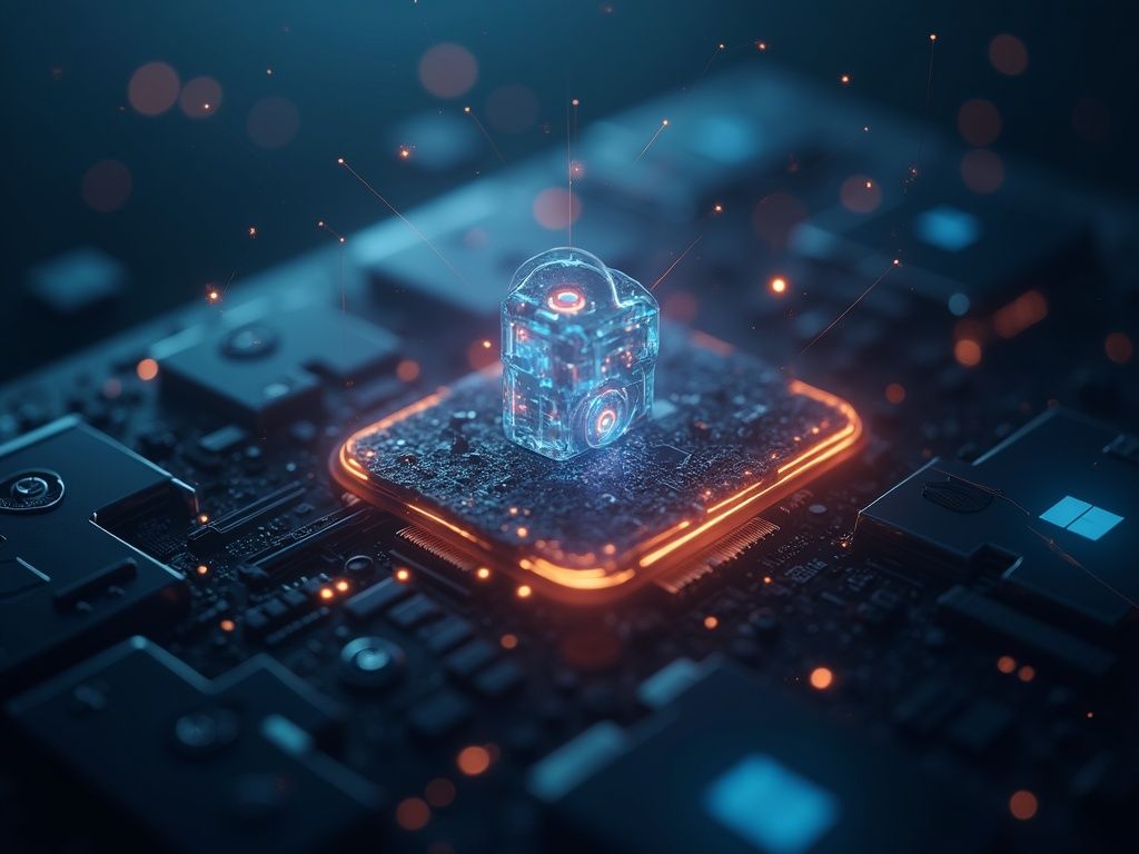 Escena macro ultra realista que muestra la inteligencia artificial OPV en megaofertas transformadoras del mercado capitales