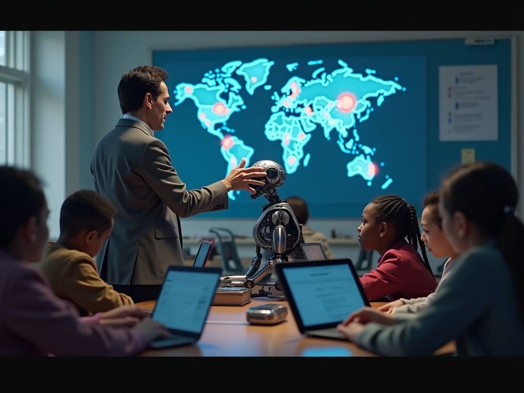 Educadores y estudiantes en educación superior usando herramientas de inteligencia artificial para optimizar el aprendizaje y la productividad