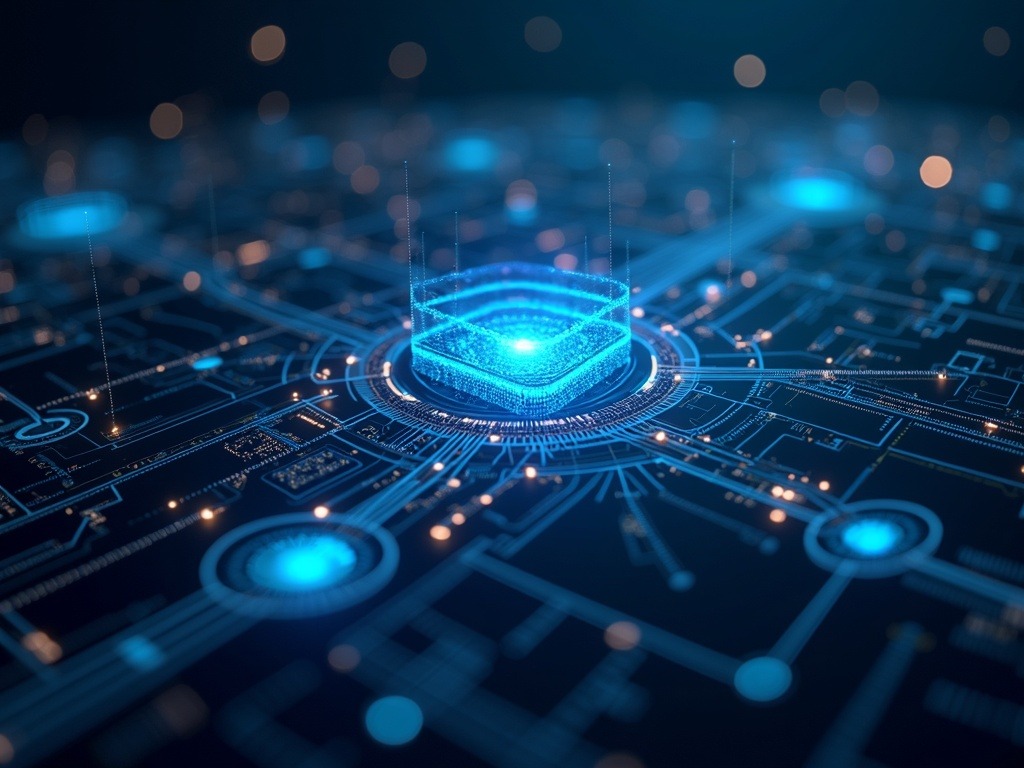 Visual ultra realista que muestra la integración de inteligencia artificial en la automatización empresarial, destacando sistemas digitales avanzados y estrategias de optimización autónoma.