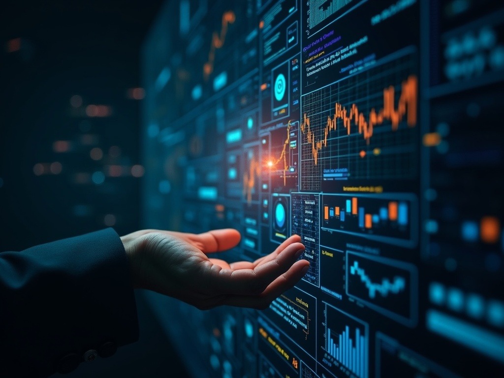 Sistema inteligente analizando datos para la transformación del negocio con inteligencia artificial