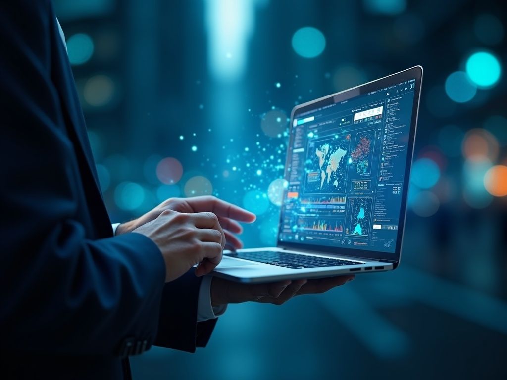 la-plataforma-de-inteligencia-artificial-del-gobierno-para-acelerar-el-exito-empresarial Imagen ultra realista de la plataforma de inteligencia artificial del gobierno mostrando interfaz digital moderna para pymes y emprendedores