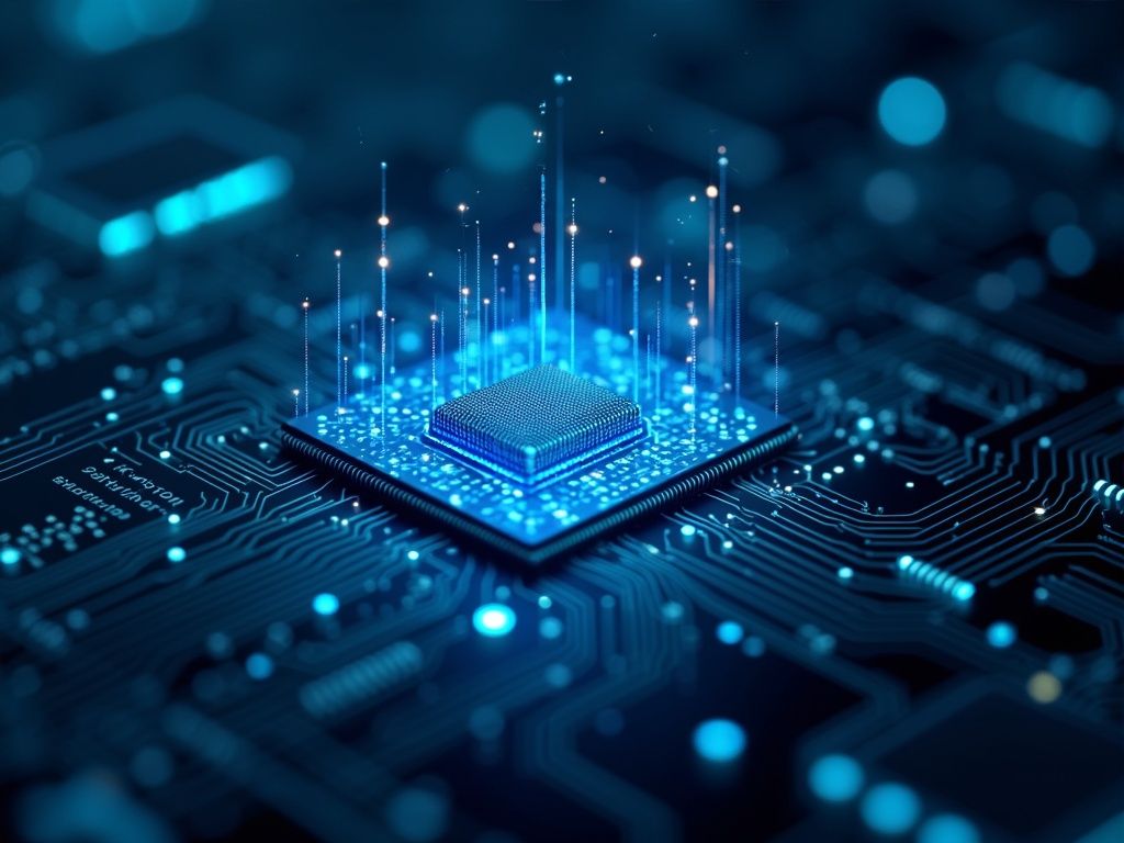 Imagen ultra realista que muestra small language models impulsando la digitalización eficiente en infraestructuras IT modernas