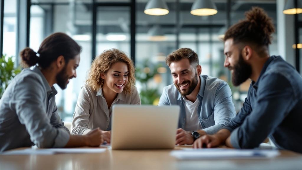 Equipo de pyme revisando resultados de automatización con herramientas de inteligencia artificial
